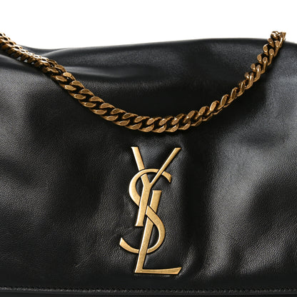 Saint Laurent Smooth Calfskin Suede Medium Reversible Monogram Kate Satchel Black 14 of 18
