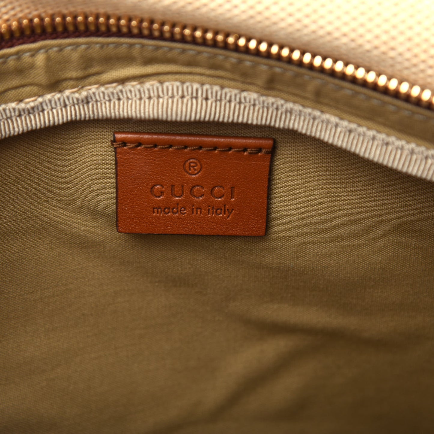 Vintage Canvas Web Belt Bag Sand Cuir