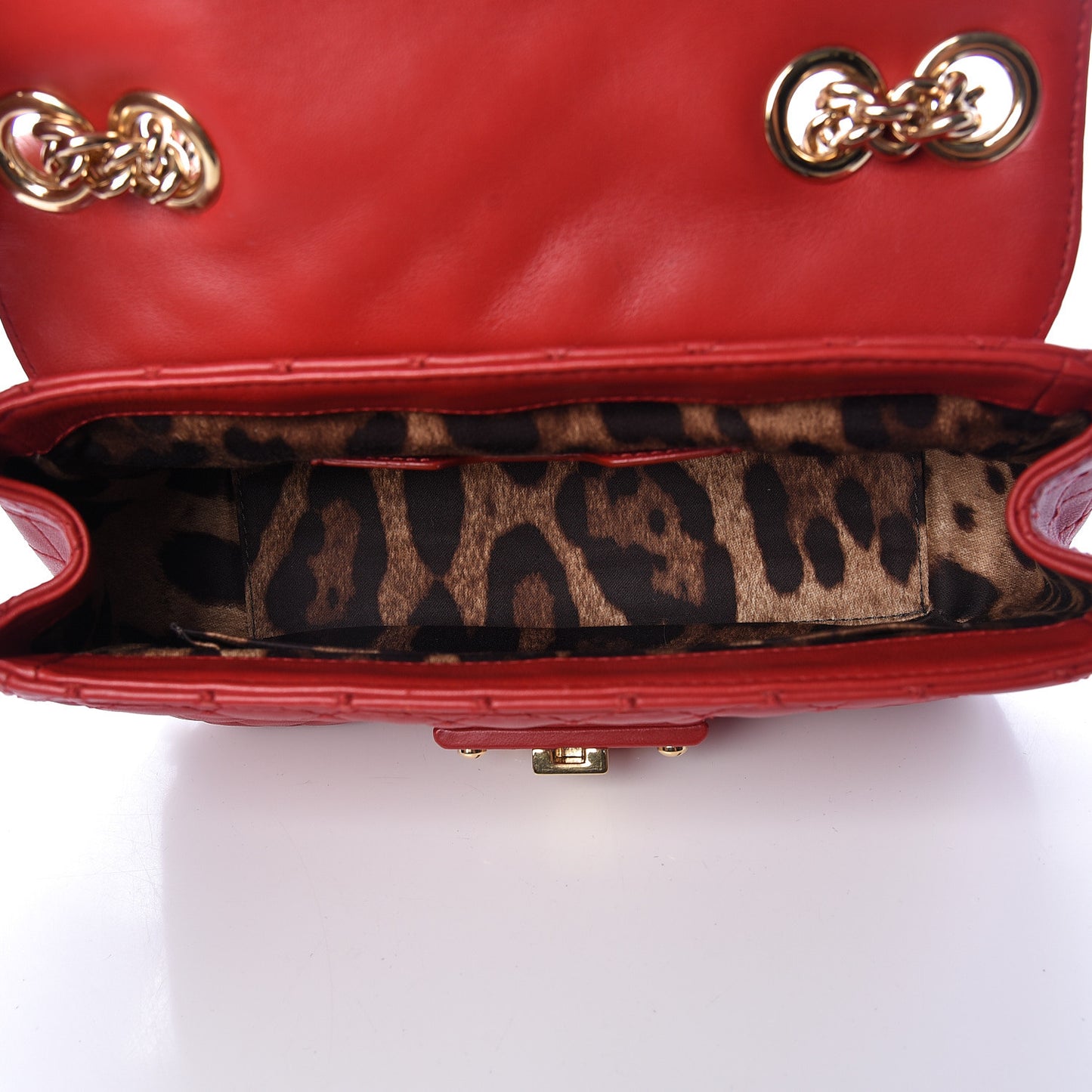 Lambskin Watersnake Embellished Lucia Shoulder Bag Red