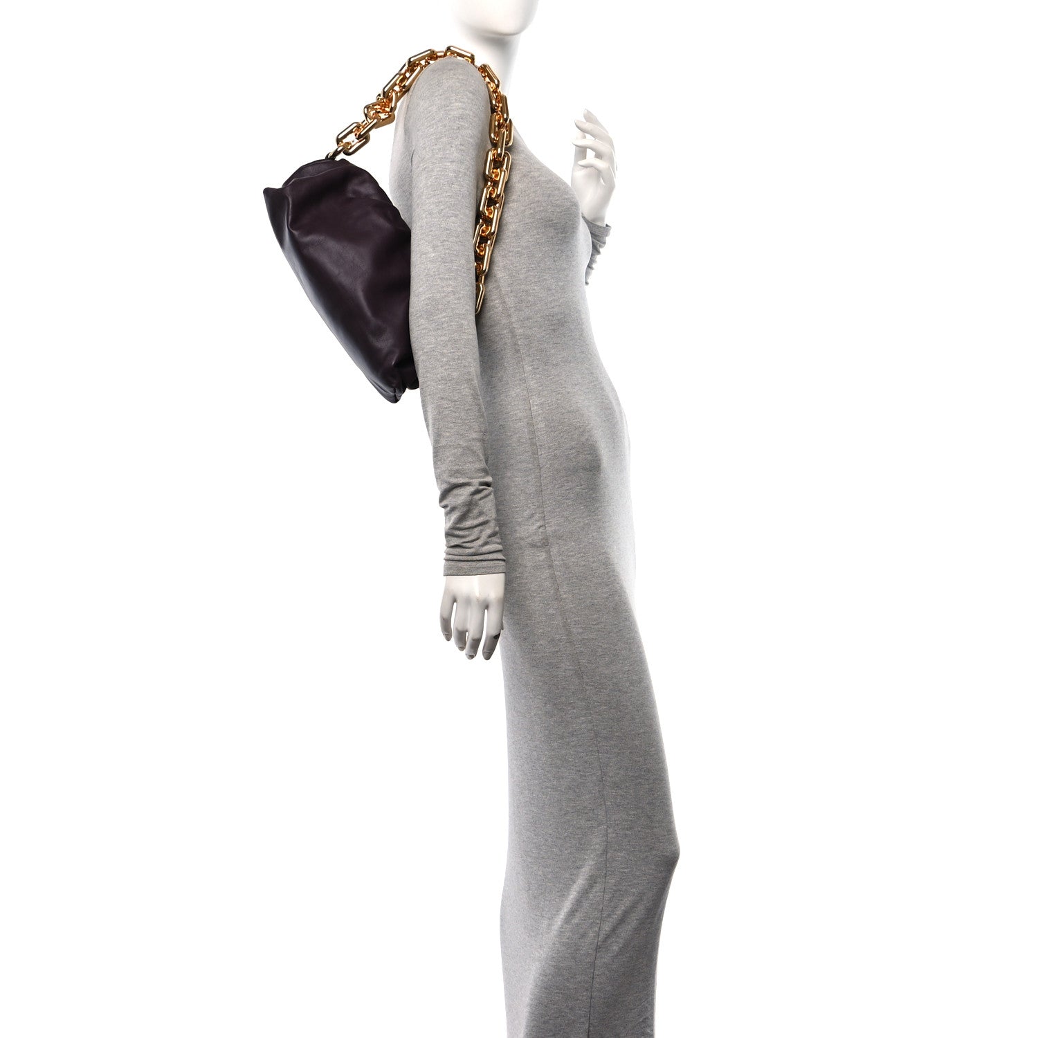 Bottega Veneta Calfskin The Pouch Chain Grape 2 of 11