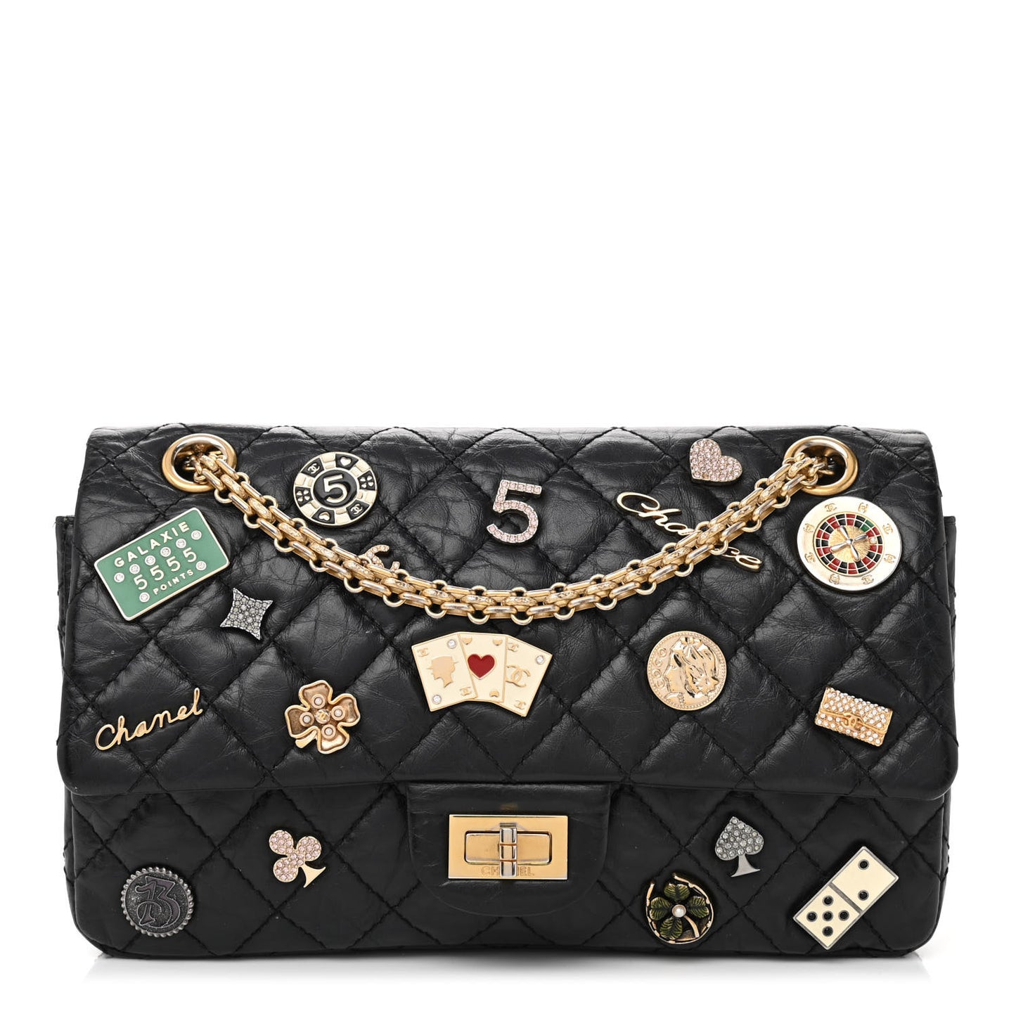 Aged Calfskin Quilted Casino 2.55 Reissue 225 Flap Black