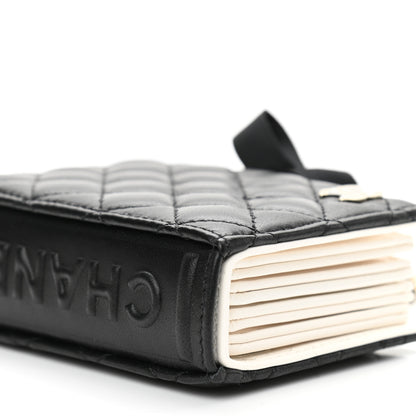 Chanel Lambskin Quilted Book Card Holder on Chain Black 9 of 11
