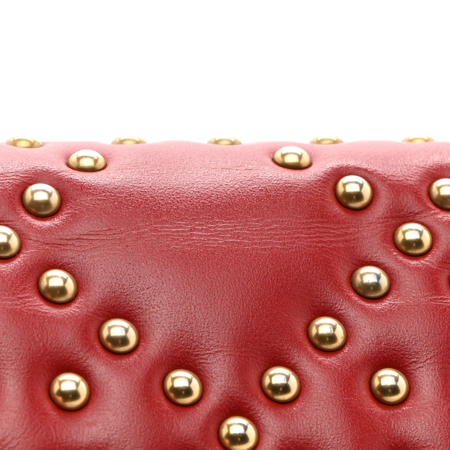Lambskin Cannage Studded Lady Dior Card Holder Deep Red