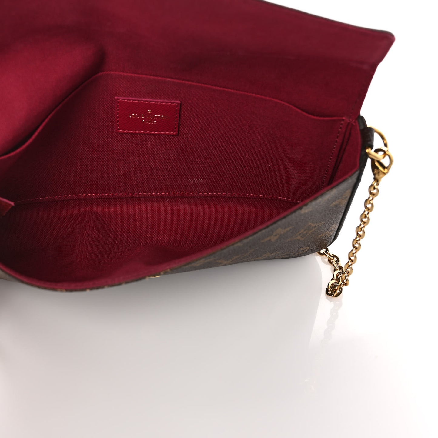 Monogram Pochette Felicie Chain Wallet Fuchsia