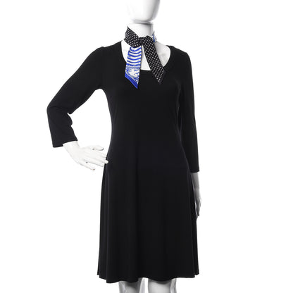 Hermes Silk Astrologie a Pois Twilly Bleu Royal Black White 2 of 5