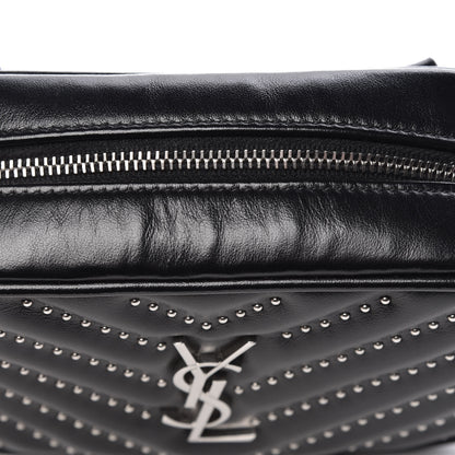 Saint Laurent Calfskin Matelasse Studded Monogram Lou Belt Bag Black 10 of 11