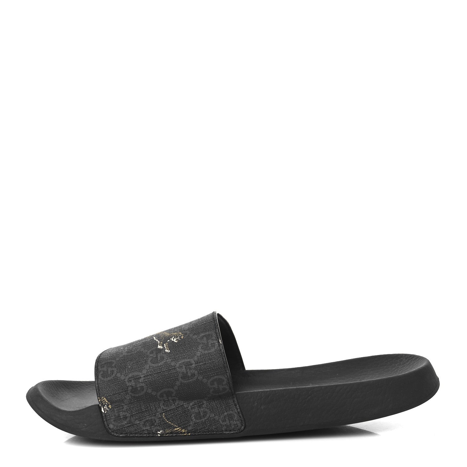 Gucci GG Supreme Monogram Tigers Mens Slide Sandals 10 Black Multicolor 1 of 10
