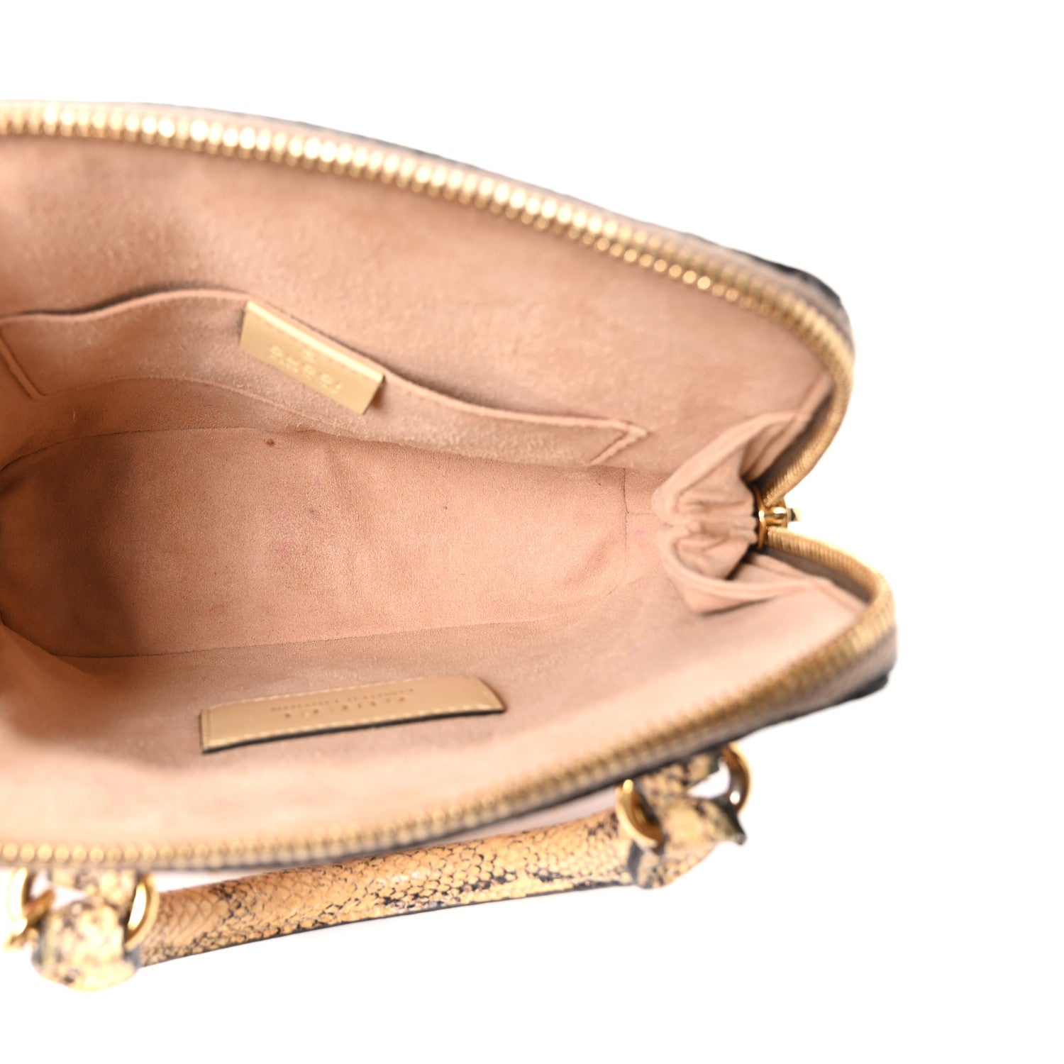 Gucci Snakeskin Boarded Plutone Calfskin Mini Horsebit 1955 Top Handle Bag Wild Rose Beige 5 of 10