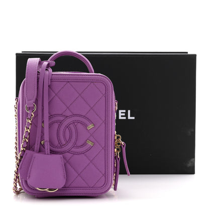 Chanel Caviar Quilted CC North South Filigree Vanity Case Purple 12 of 12
