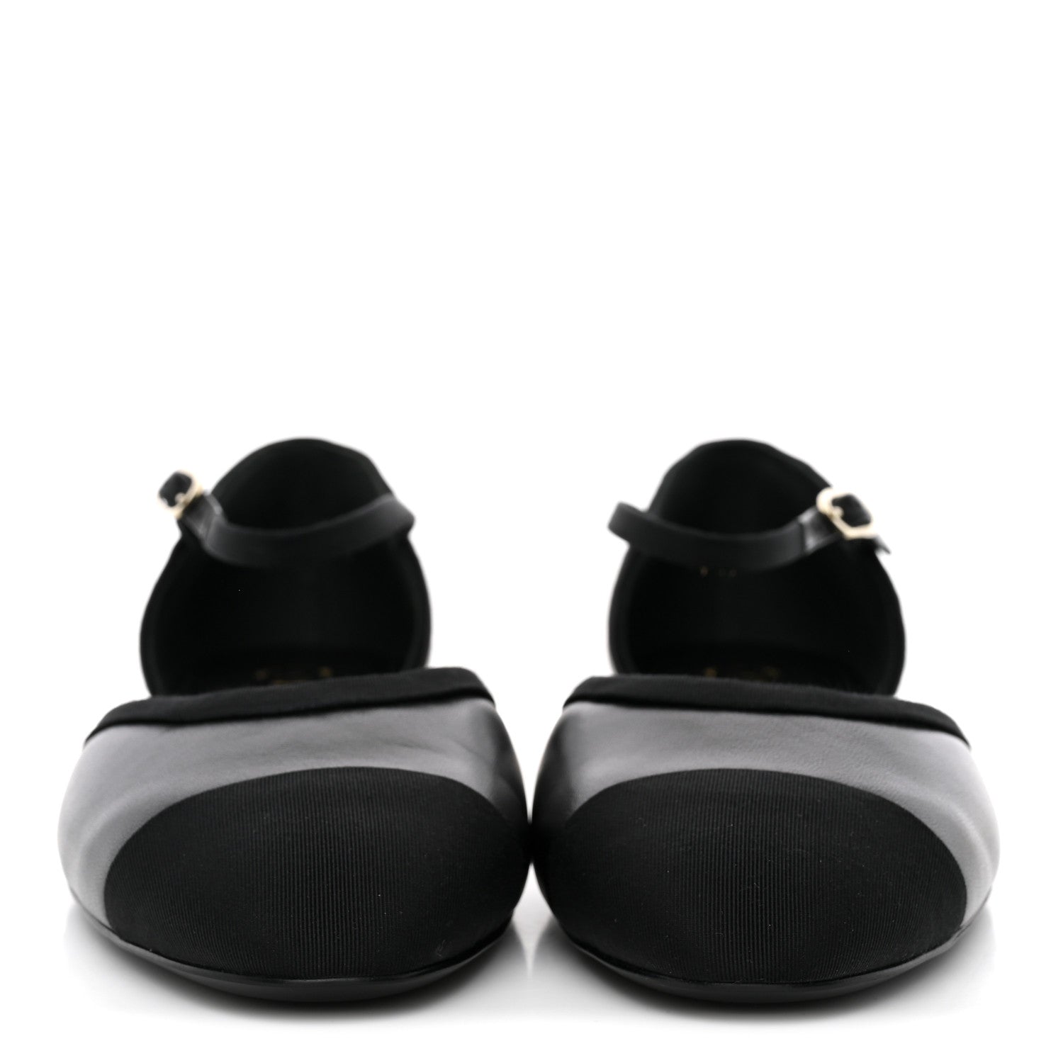 Chanel Lambskin Grosgrain Cap Toe Mary Jane Flats 38.5 Black 3 of 10