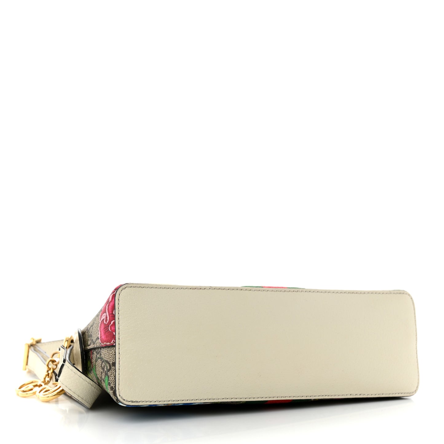 GG Supreme Monogram Flora Web GG Small Ophidia Dome Shoulder Bag White