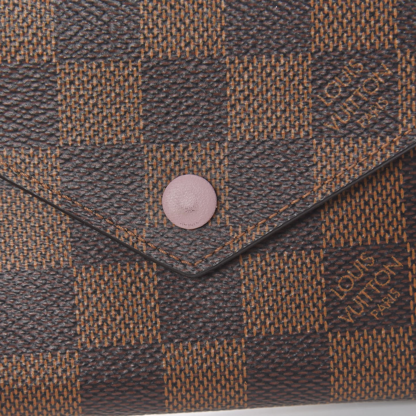 Damier Ebene Victorine Wallet Rose Ballerine
