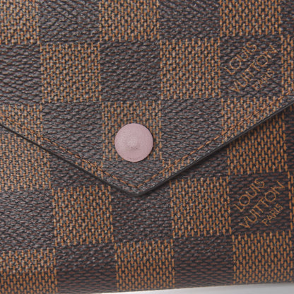 Louis Vuitton Damier Ebene Victorine Wallet Rose Ballerine 8 of 11