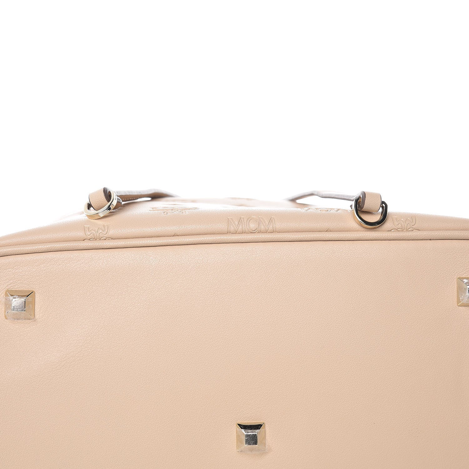 MCM Calfskin Ottomar Monogram Essential Bucket New Beige 12 of 13