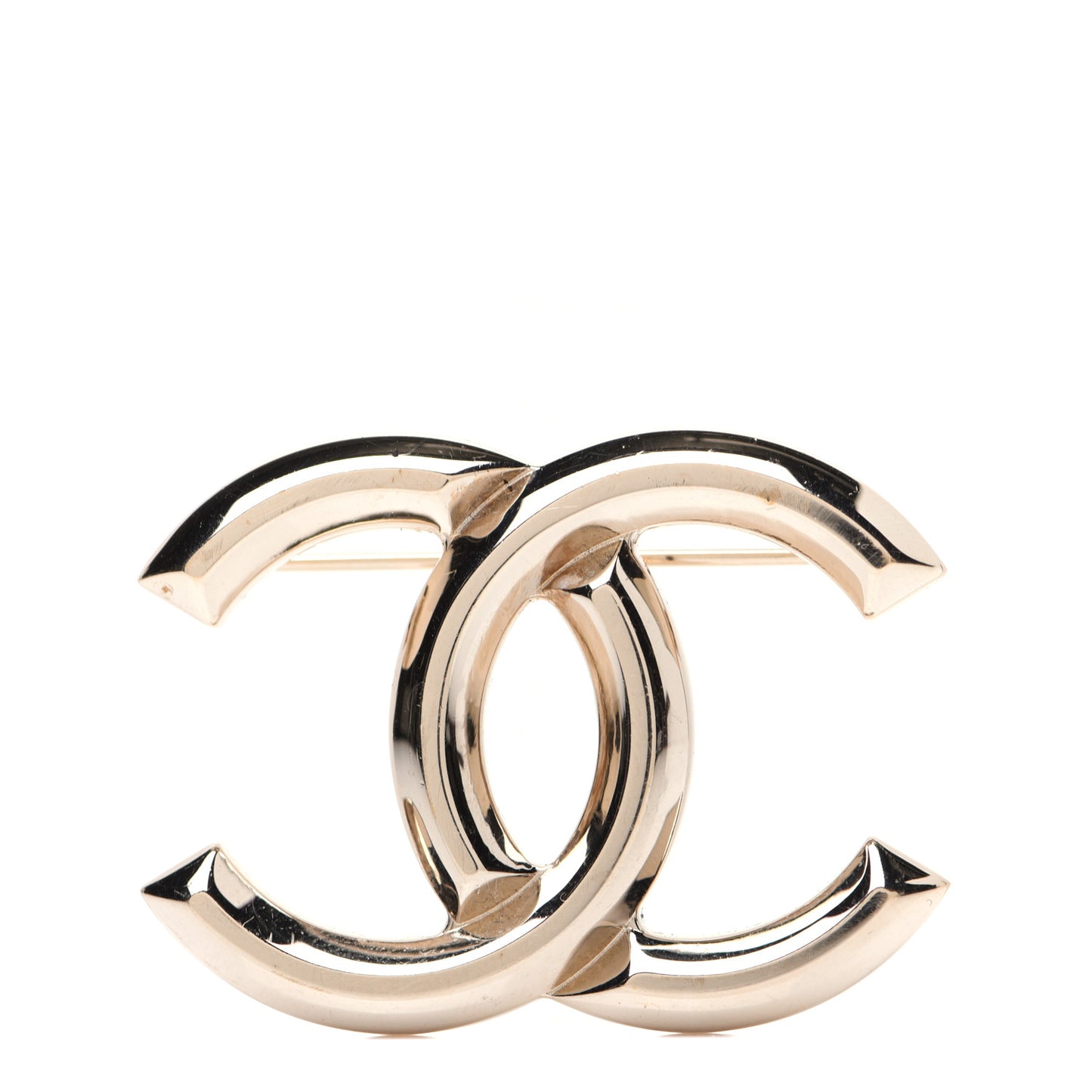 Metal CC Brooch Light Gold