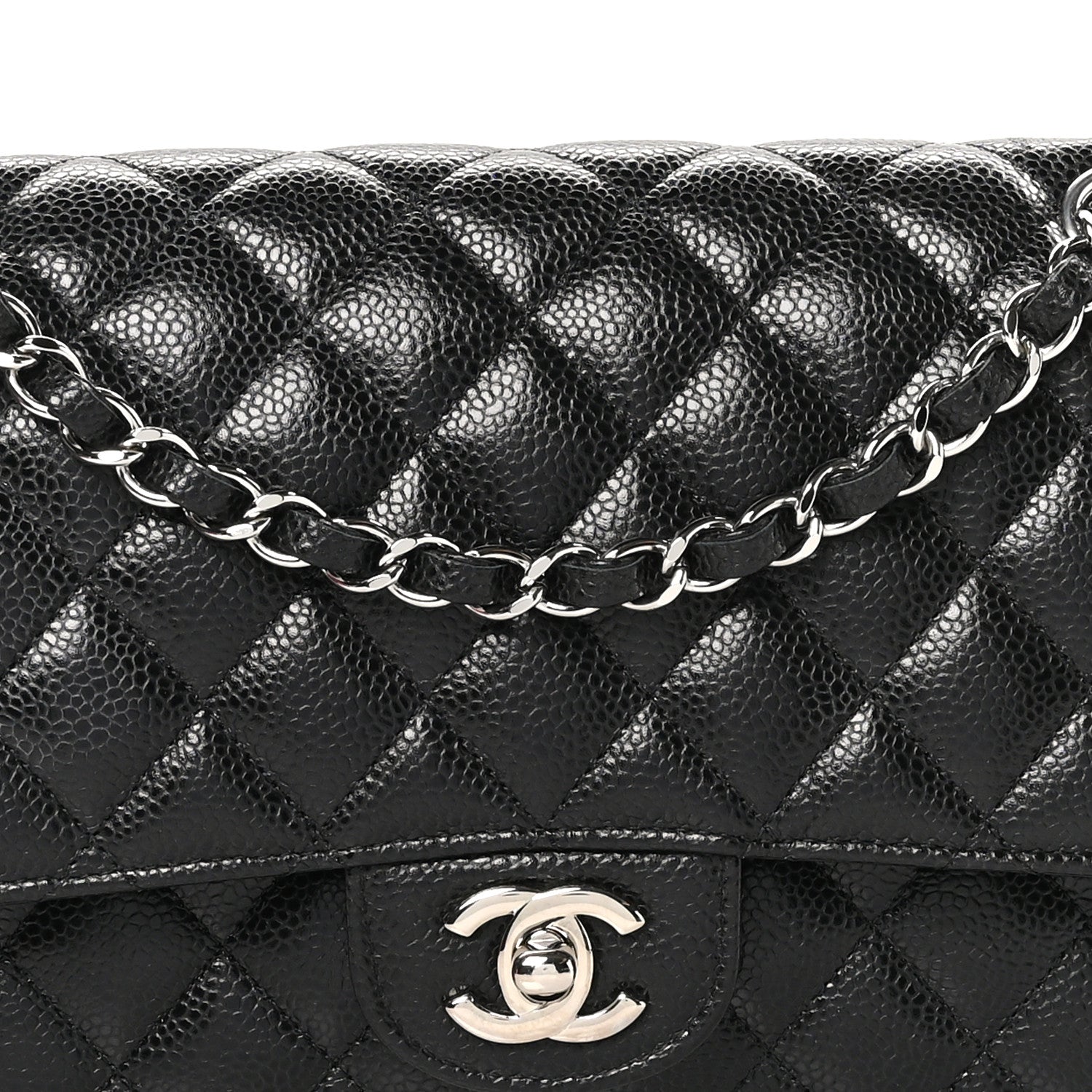 Chanel Caviar Quilted Medium Double Flap Black 8 of 10