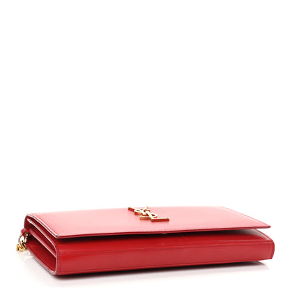 Saint Laurent Smooth Calfskin Classic Monogram Kate Wallet On Chain Red 4 of 14