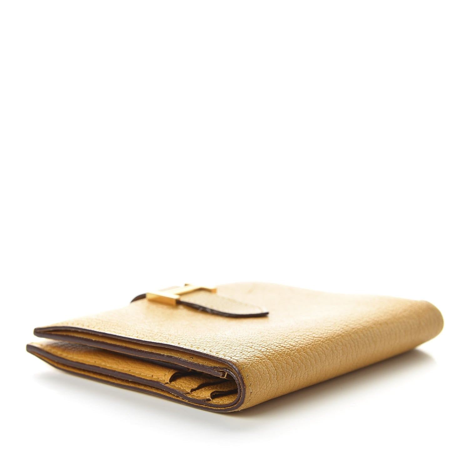 Hermes Chevre Mysore Bearn Compact Wallet Jaune Ambre 4 of 8