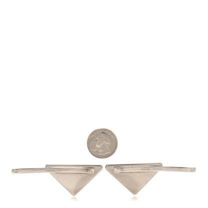 Prada Metal Triangle Hair Clip Set White 2 of 4