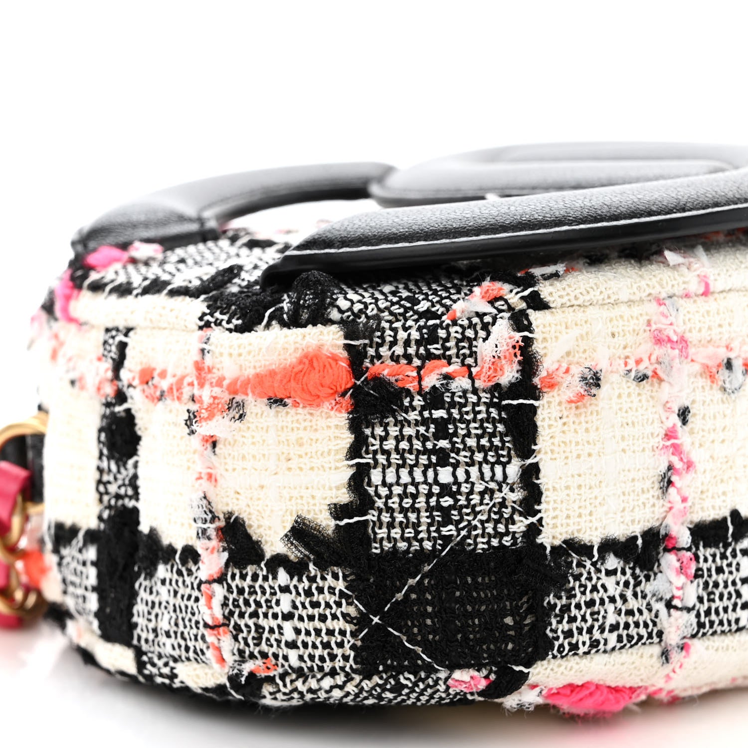 Chanel Tweed Lambskin Quilted Coco Midnight Camera Case White Black Multicolor 9 of 11