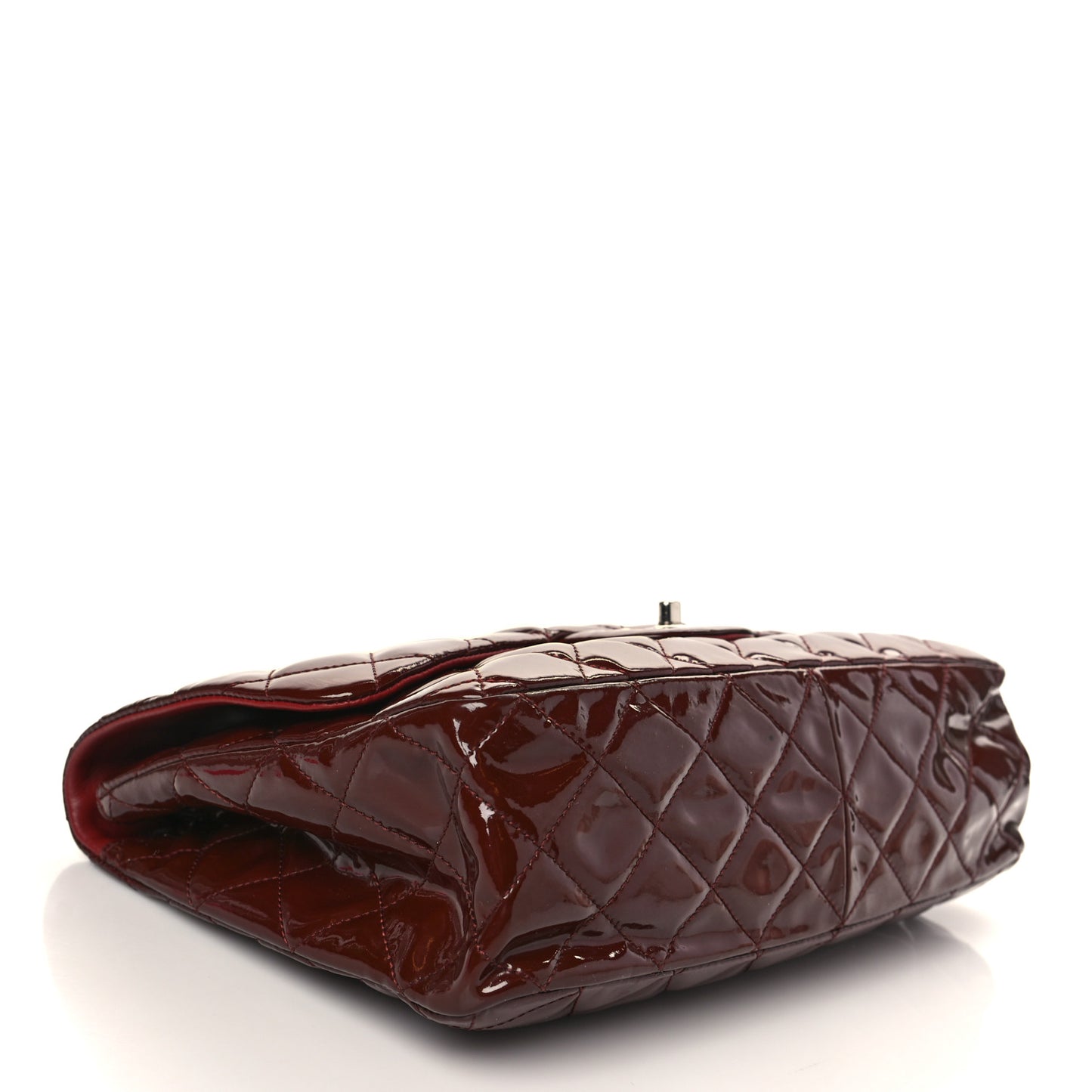 Patent Jumbo Single Flap Bordeaux