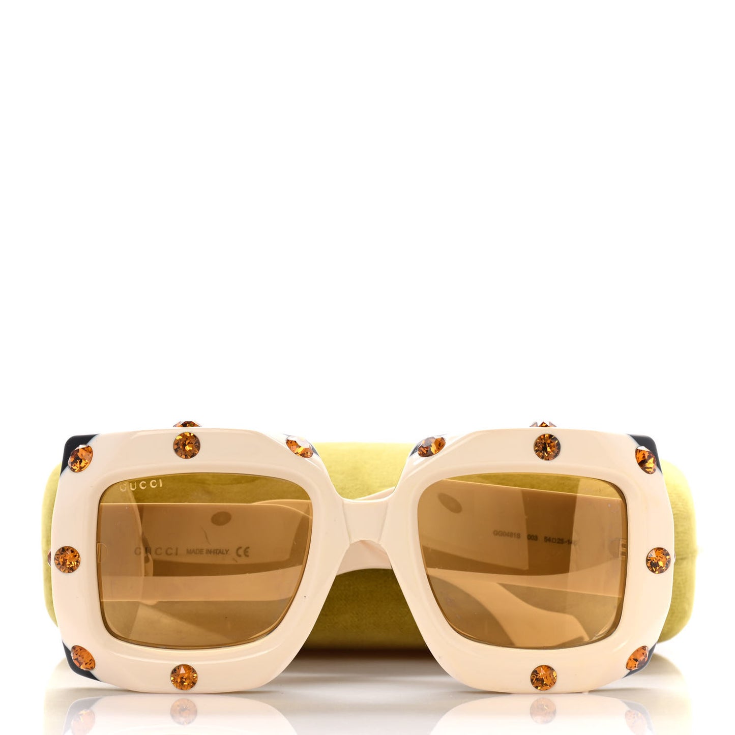 Acetate Crystal Oversize Sunglasses GG0481S White