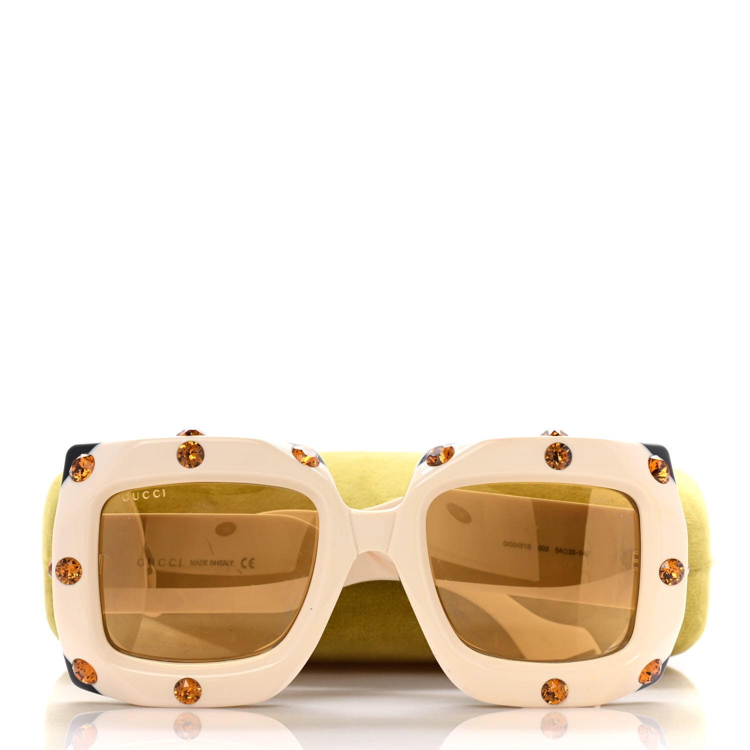 Gucci Acetate Crystal Oversize Sunglasses GG0481S White 8 of 8