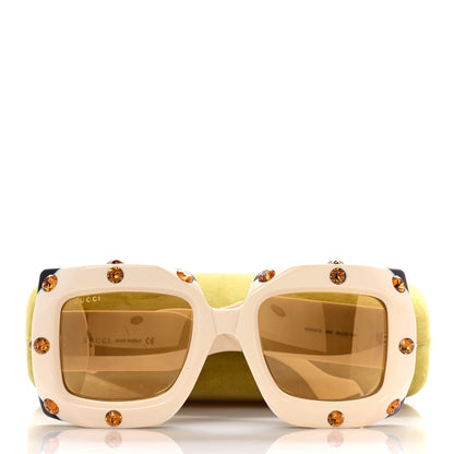 Gucci Acetate Crystal Oversize Sunglasses GG0481S White 8 of 8