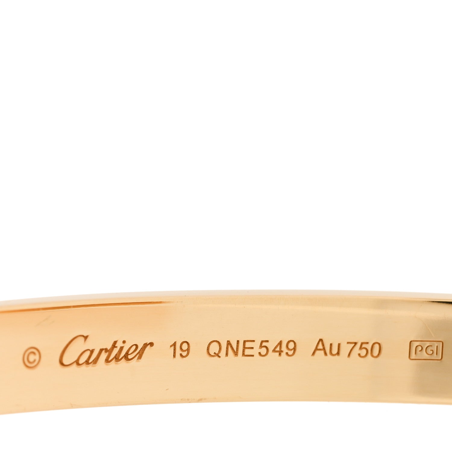 Cartier 18K Yellow Gold LOVE Cuff Bracelet 19 3 of 4