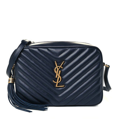 Saint Laurent Calfskin Matelasse Monogram Lou Camera Bag Deep Marine 1 of 10