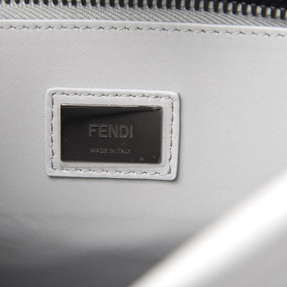 Fendi Vitello Seta Shiny Nappa Scalloped Studded Medium Peekaboo Iconic Satchel Grigio Perla 8 of 13
