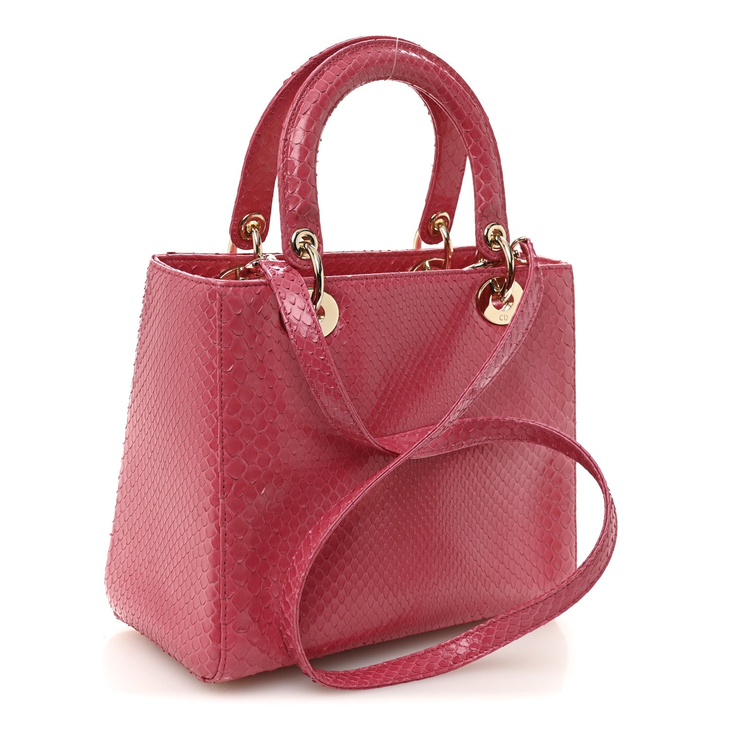 Christian Dior Snakeskin Medium Lady Dior Pink 1871585 – FASHIONPHILE