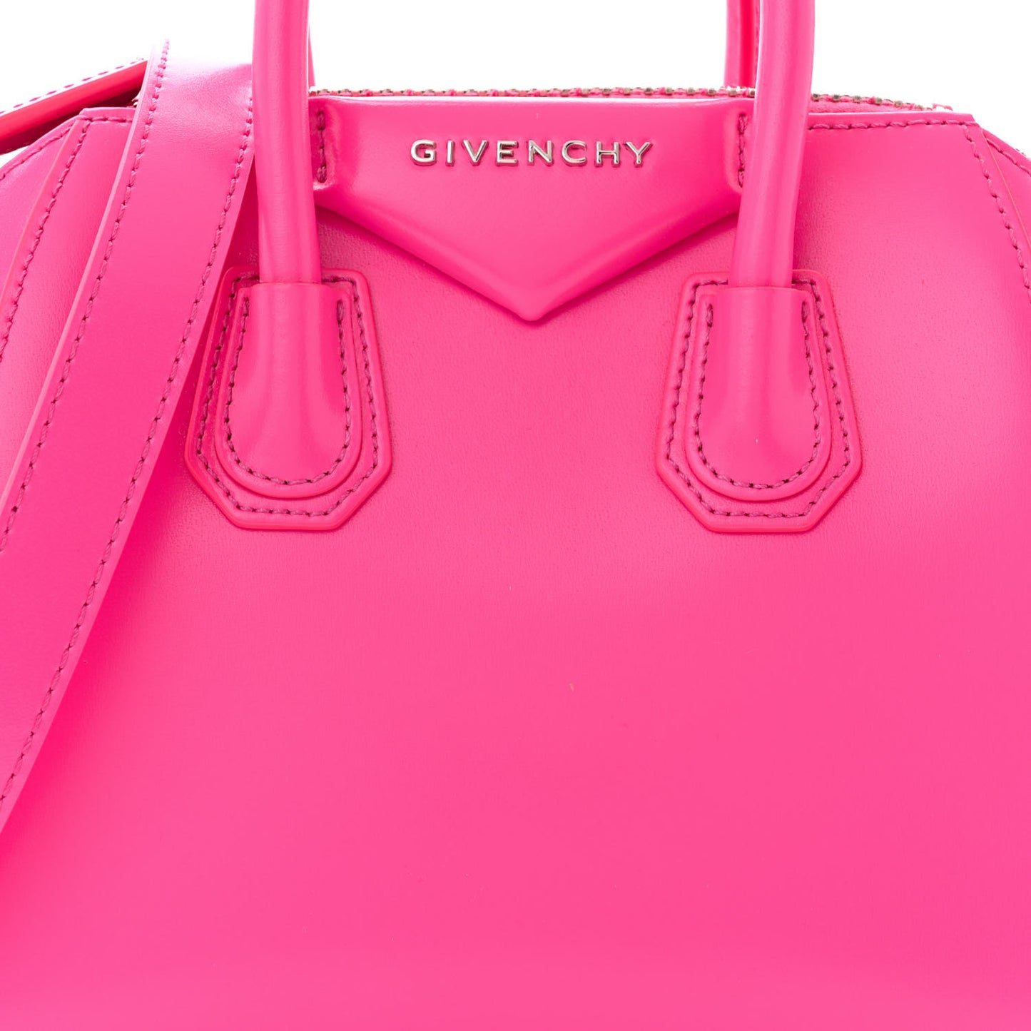 Shiny Lord Calfskin Mini Antigona Shocking Pink