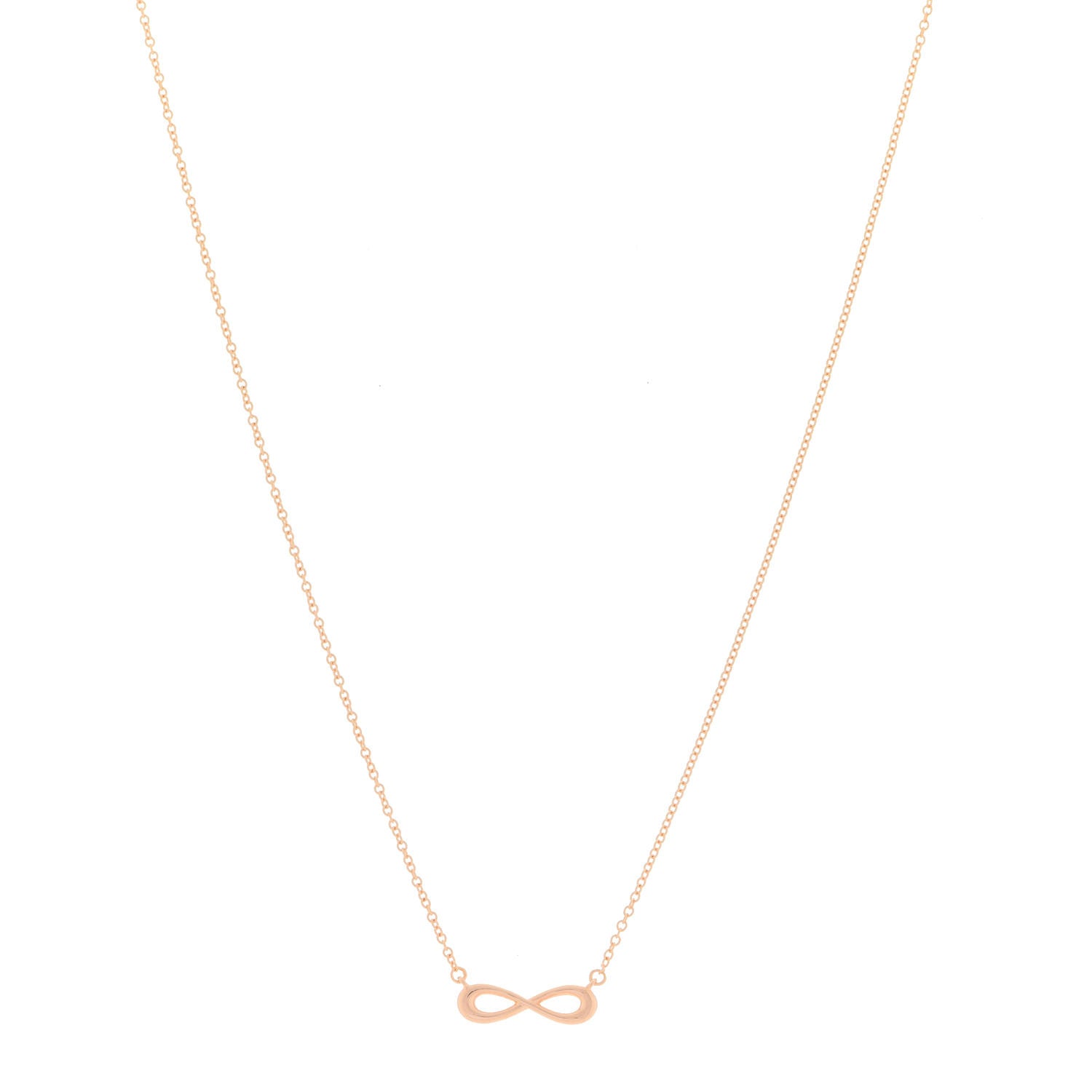 Tiffany 18K Rose Gold Infinity Pendant Necklace 1 of 5