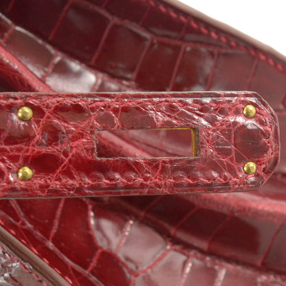 Hermes Shiny Niloticus Crocodile Kelly 28 Rouge H 7 of 10