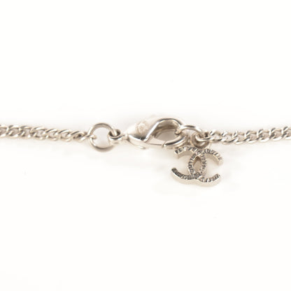 Chanel Crystal Baguette CC Necklace Silver 4 of 6