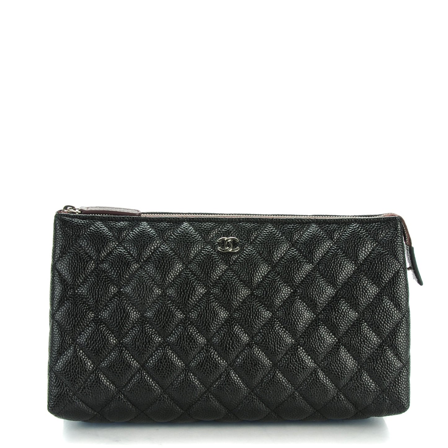 Caviar Quilted Cosmetic Case Black