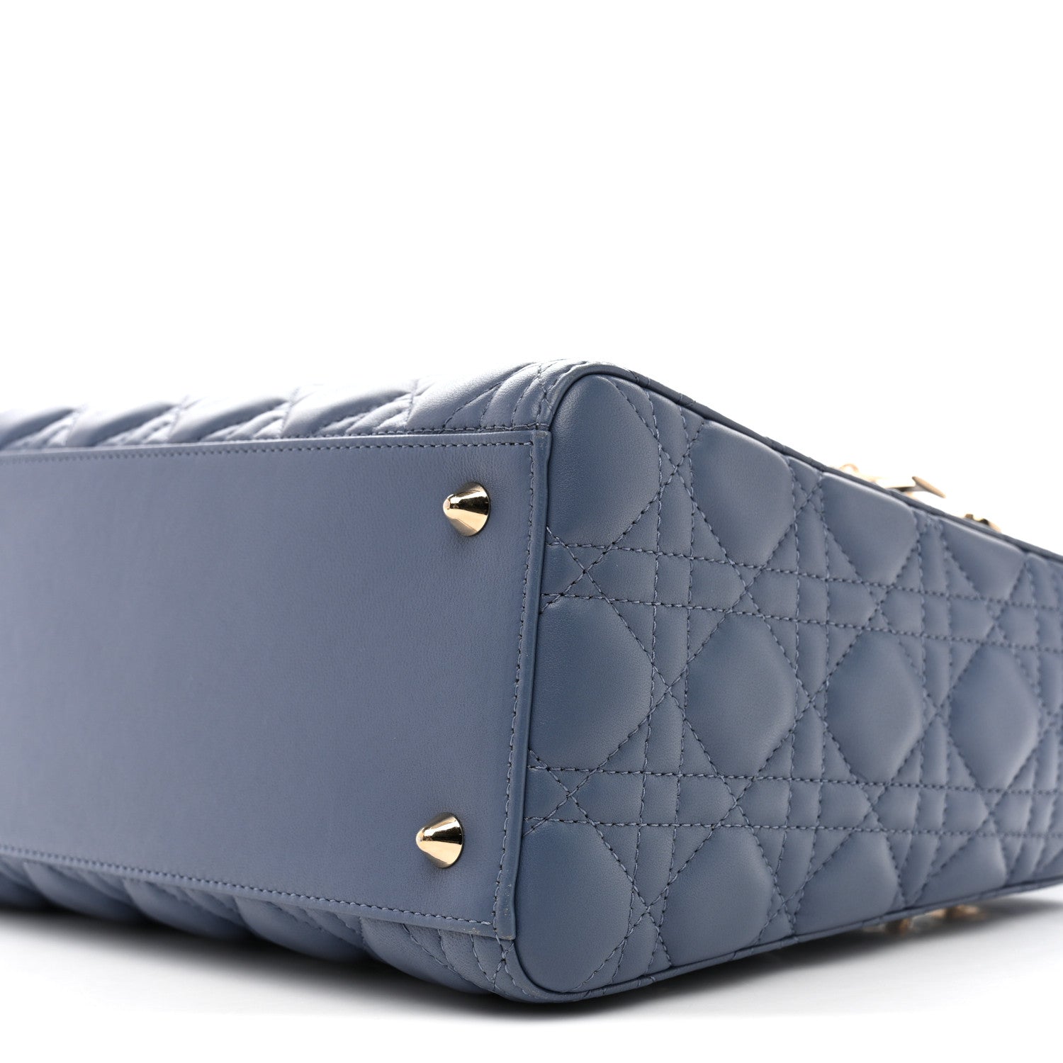Christian Dior Lambskin Cannage Medium Lady Dior Denim Blue 10 of 13