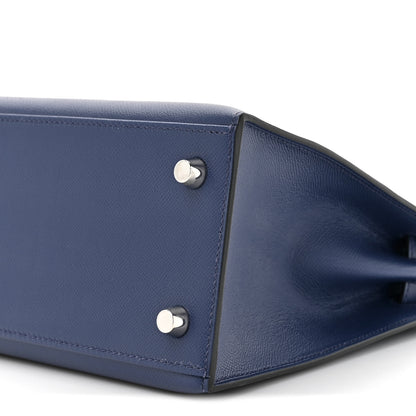 Hermes Madame Calfskin Kelly Sellier 25 Bleu Encre 9 of 13
