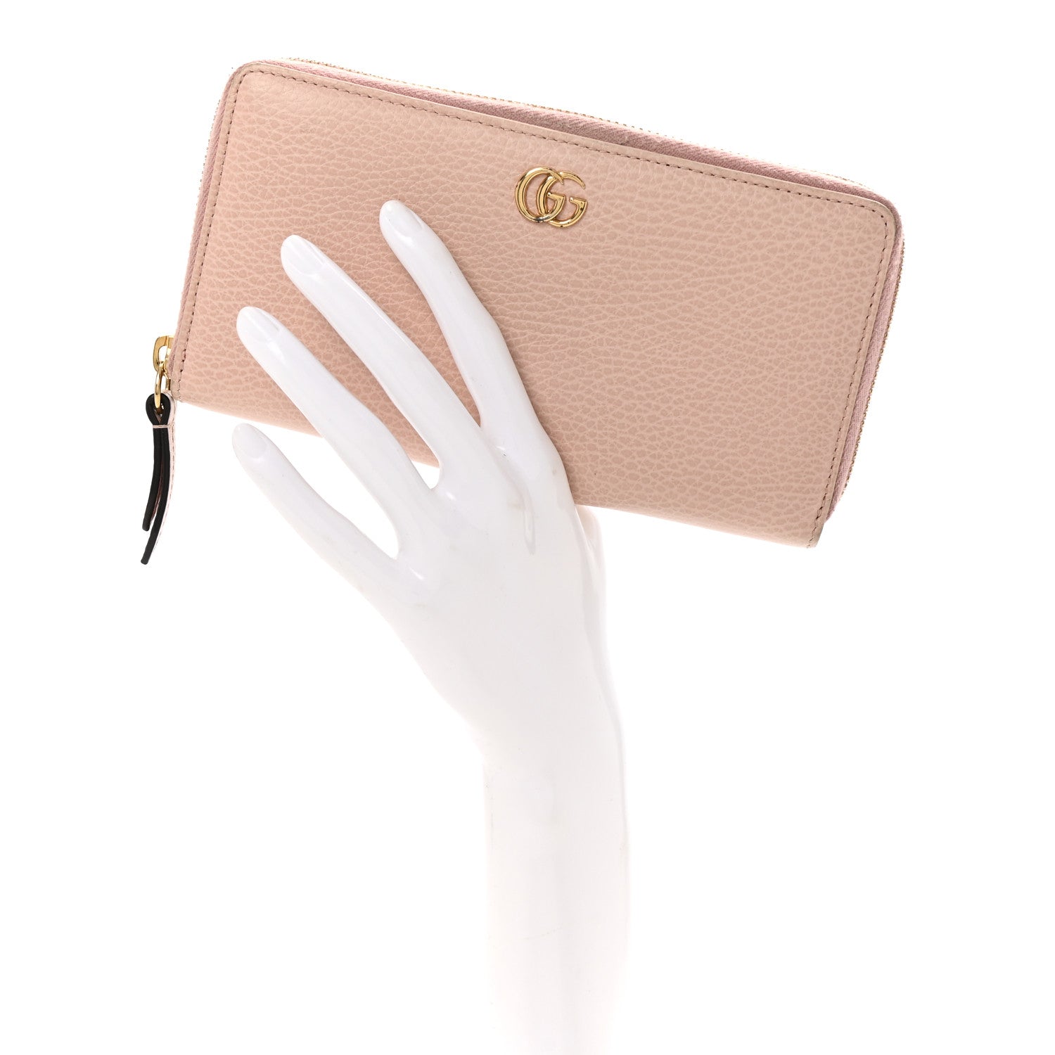 Gucci Dollar Calfskin GG Marmont Zip Around Wallet Perfect Pink 2 of 13