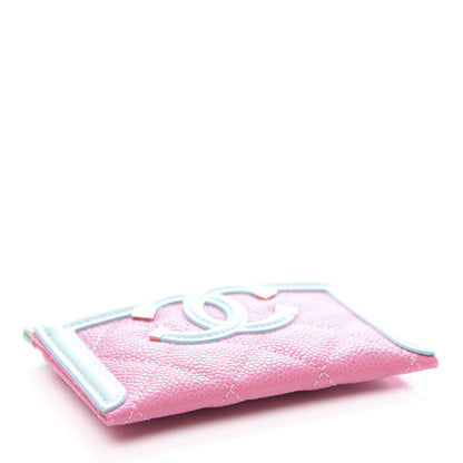 Chanel Caviar Quilted CC Filigree Card Holder Pink Blue Green 3 of 10