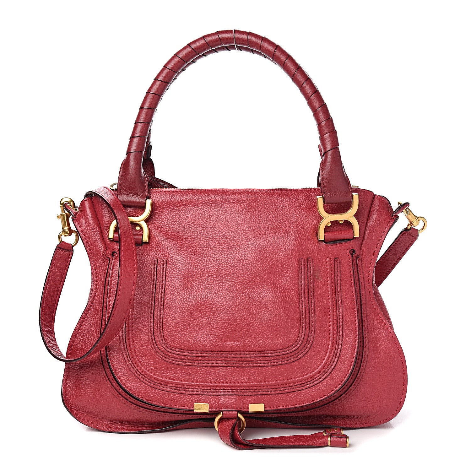 Chloe Calfskin Medium Marcie Satchel Peony Red 1 of 11