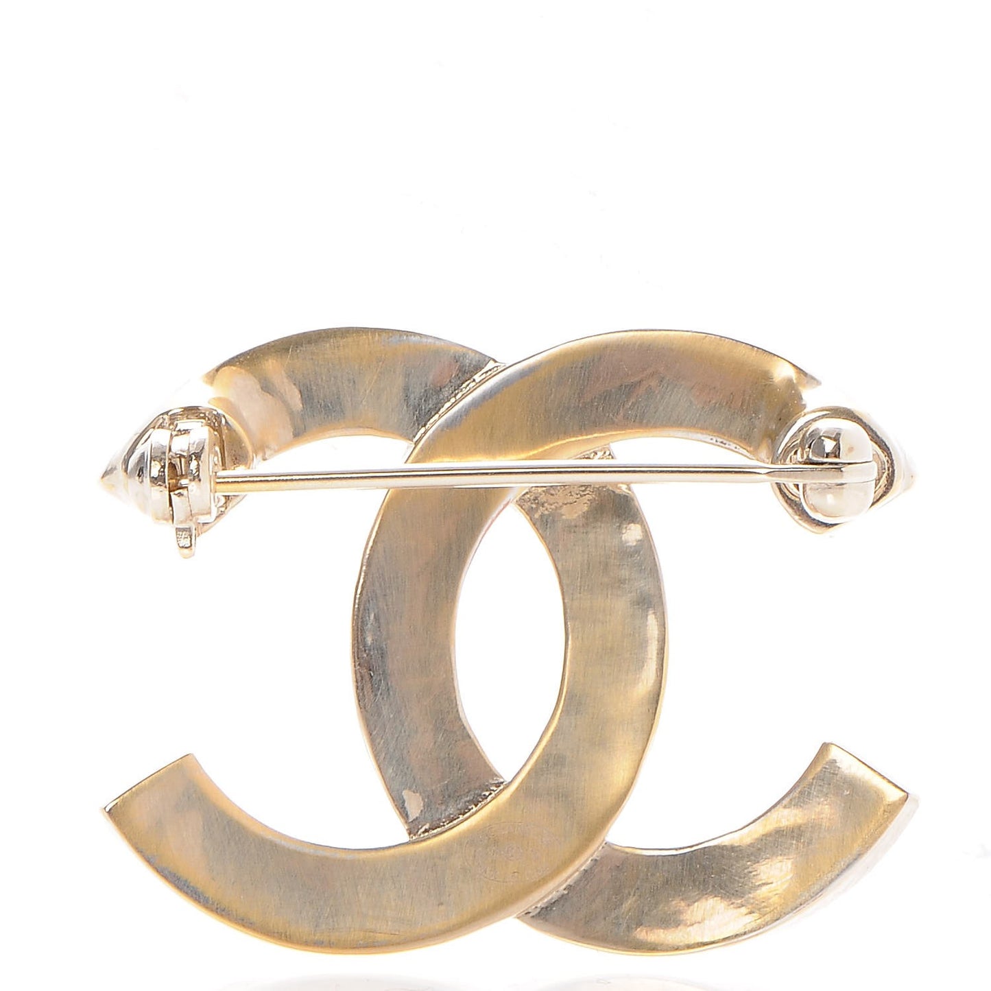 Crystal CC Mini Brooch Gold