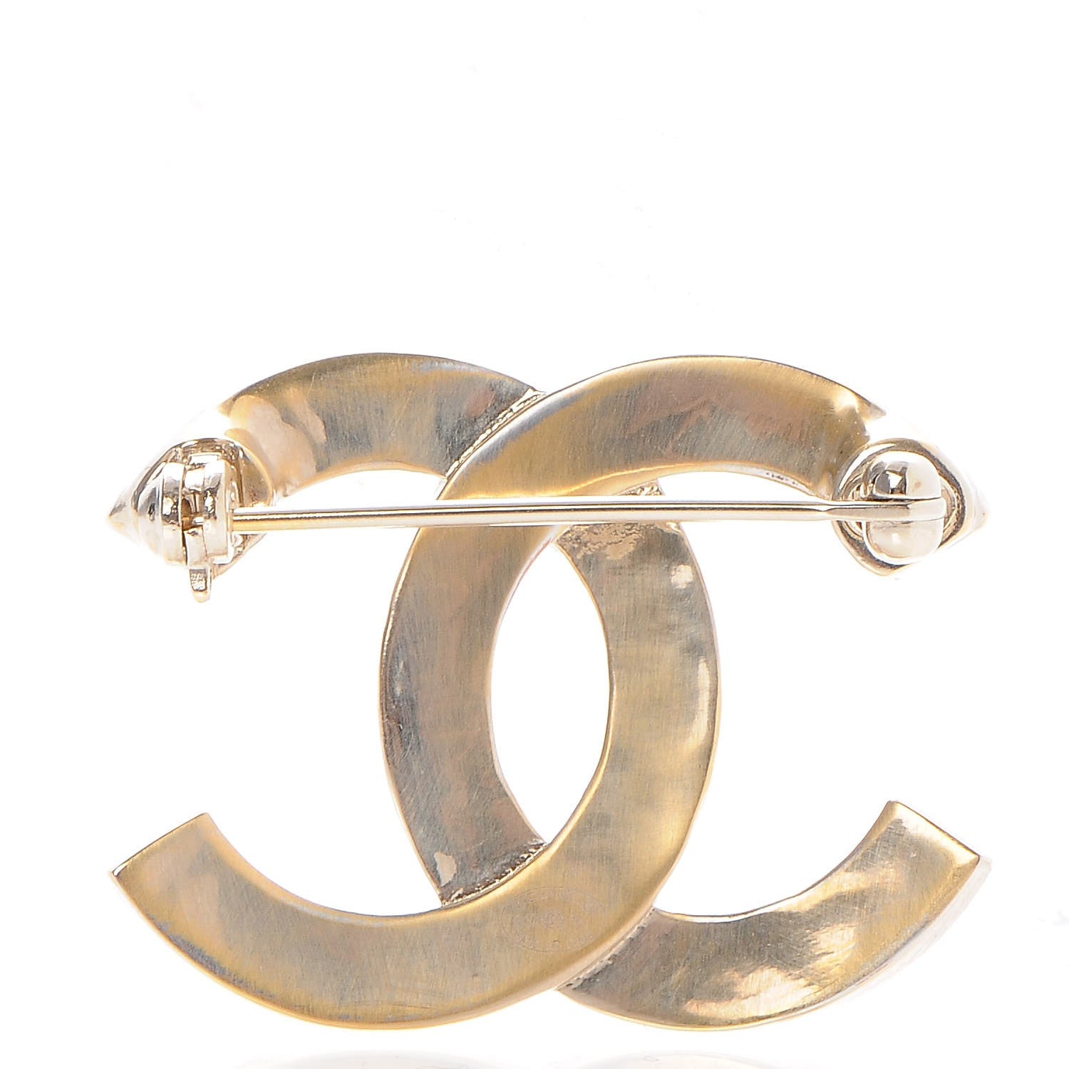 Chanel Crystal CC Mini Brooch Gold 3 of 5