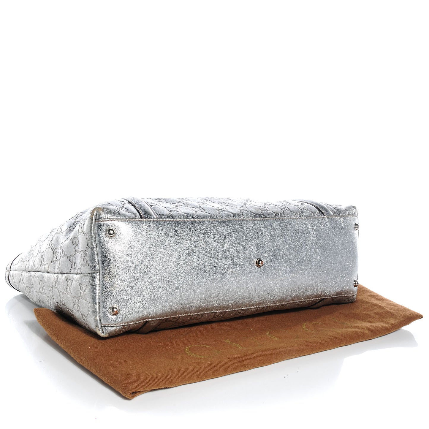 Guccissima Britt Medium Tote Silver