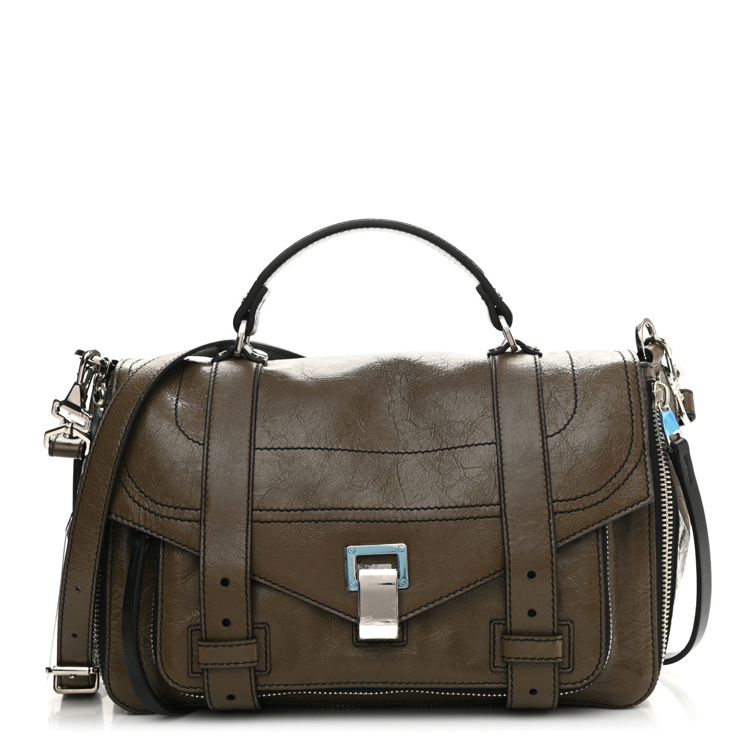 Proenza Schouler Calfskin Medium Contrast Stitching PS1 Satchel Bay Leaf 1 of 9