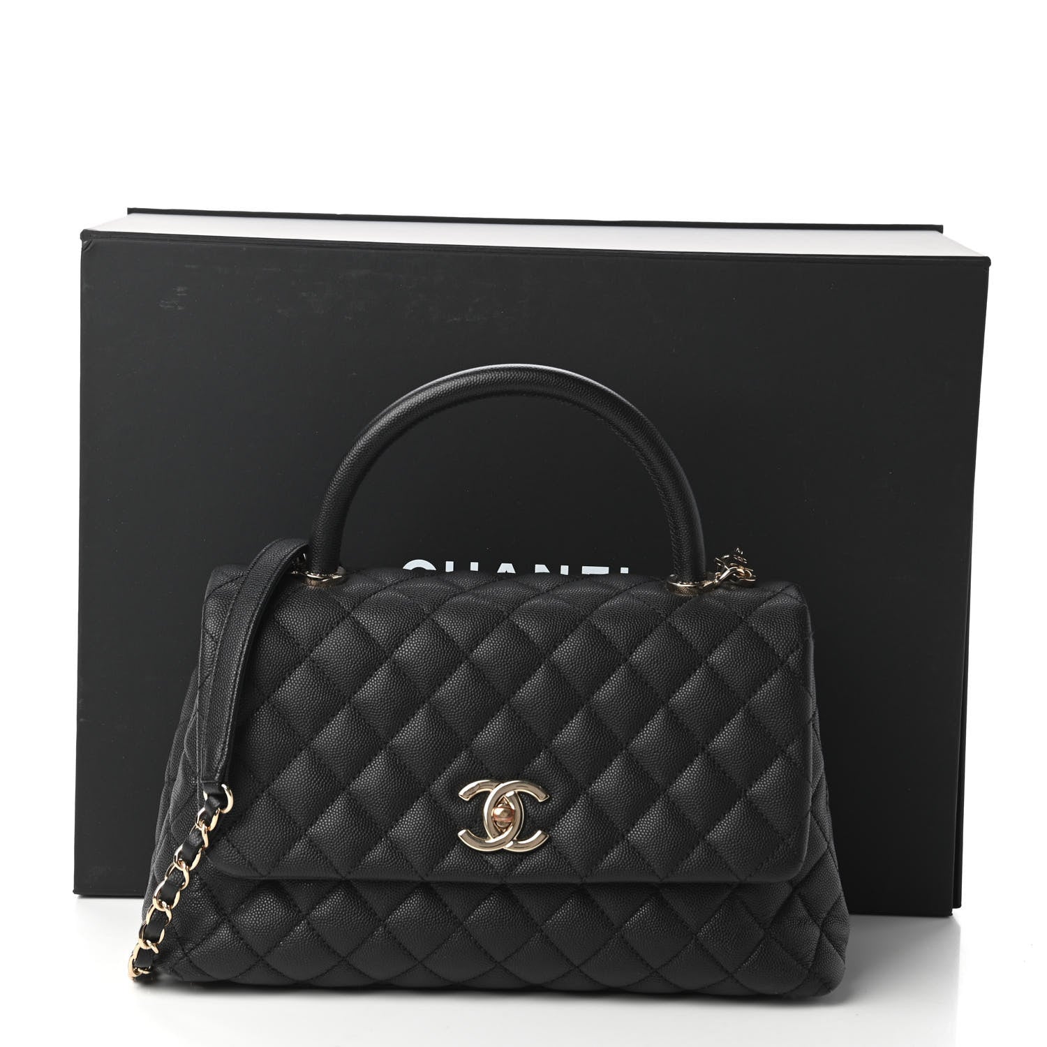 Chanel Caviar Quilted Small Coco Handle Flap Black 11 of 11