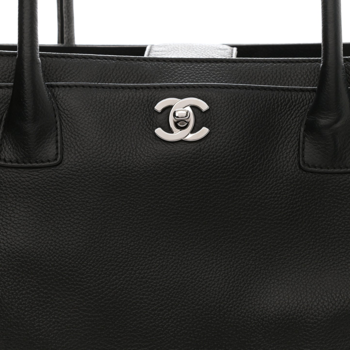 Calfskin Cerf Executive Shopper Tote Black