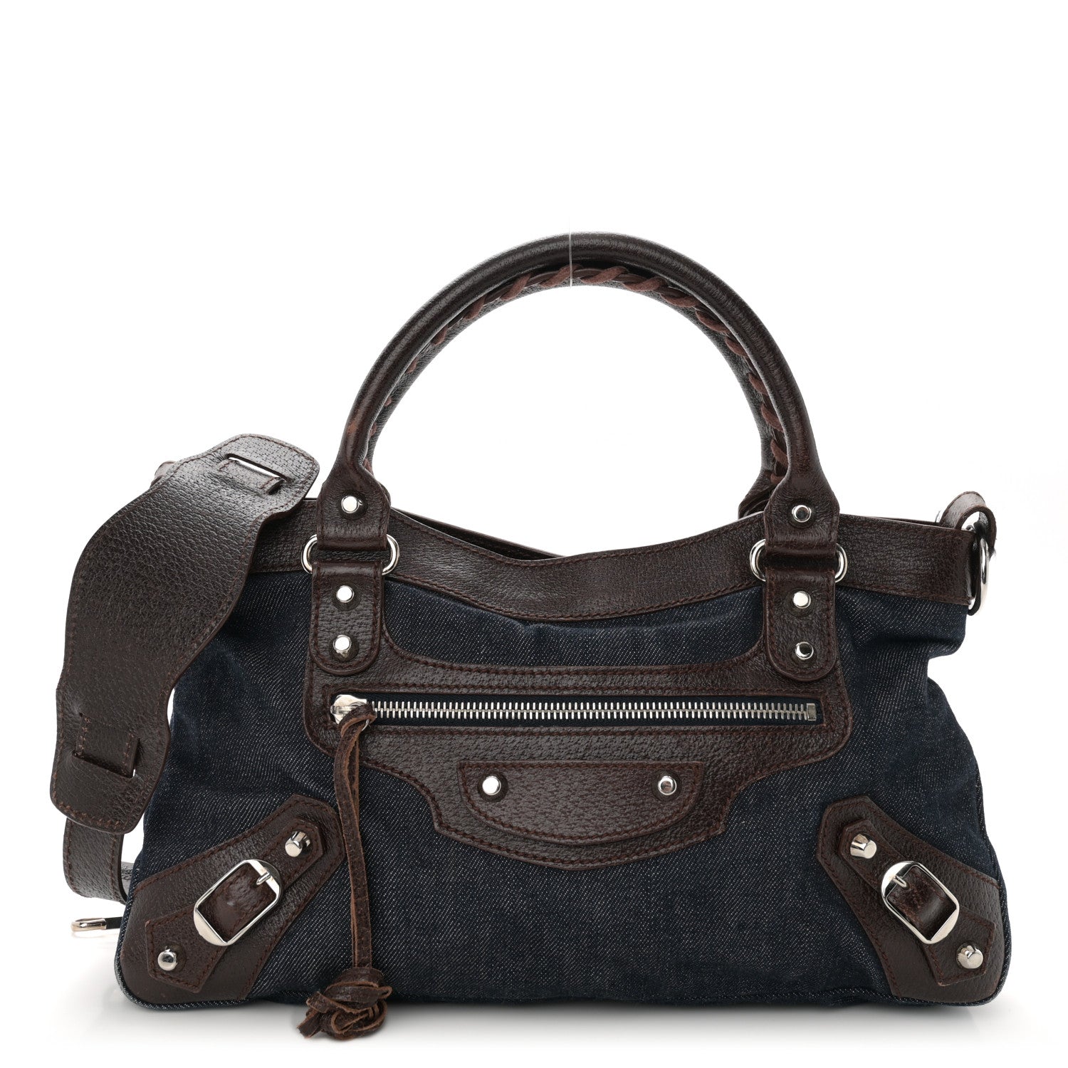 Balenciaga Denim Pigskin Classic Silver Hardware First Chocolate 1 of 12