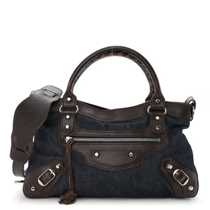 Balenciaga Denim Pigskin Classic Silver Hardware First Chocolate 1 of 12
